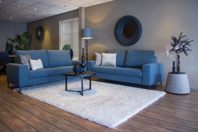 THOls wonen hoekbank modern petrol blauw