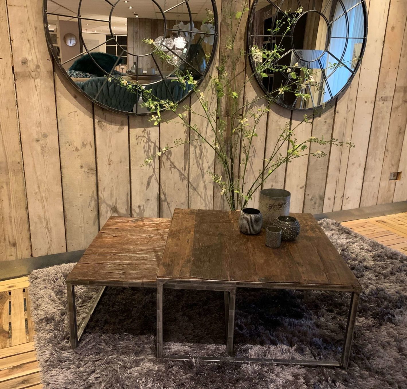 Industriële salontafel set | THOLS Wonen
